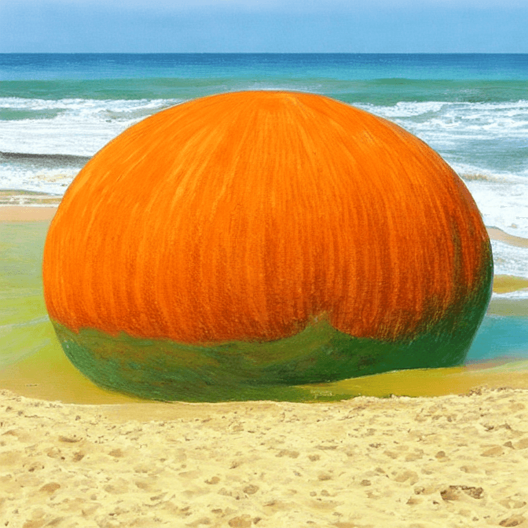 giant cantaloupe at the beach