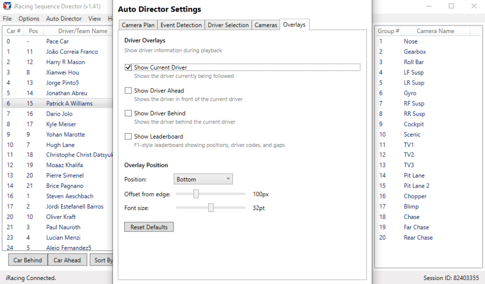 overlay settings
